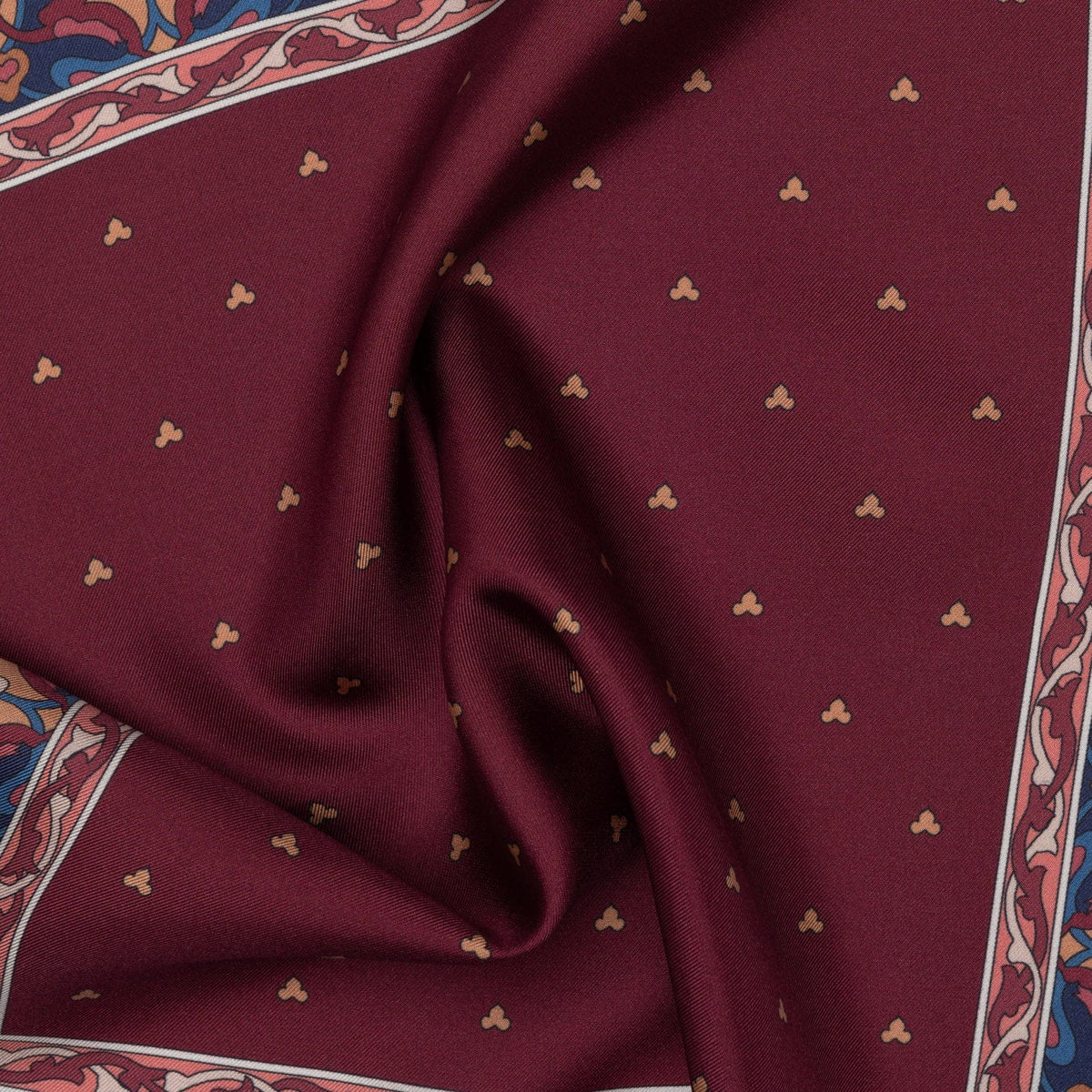 Italian Burgundy Silk Pocket Square