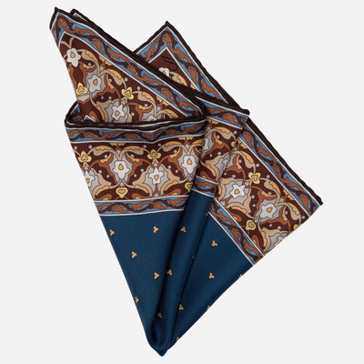 Italian Dark Blue Silk Pocket Square