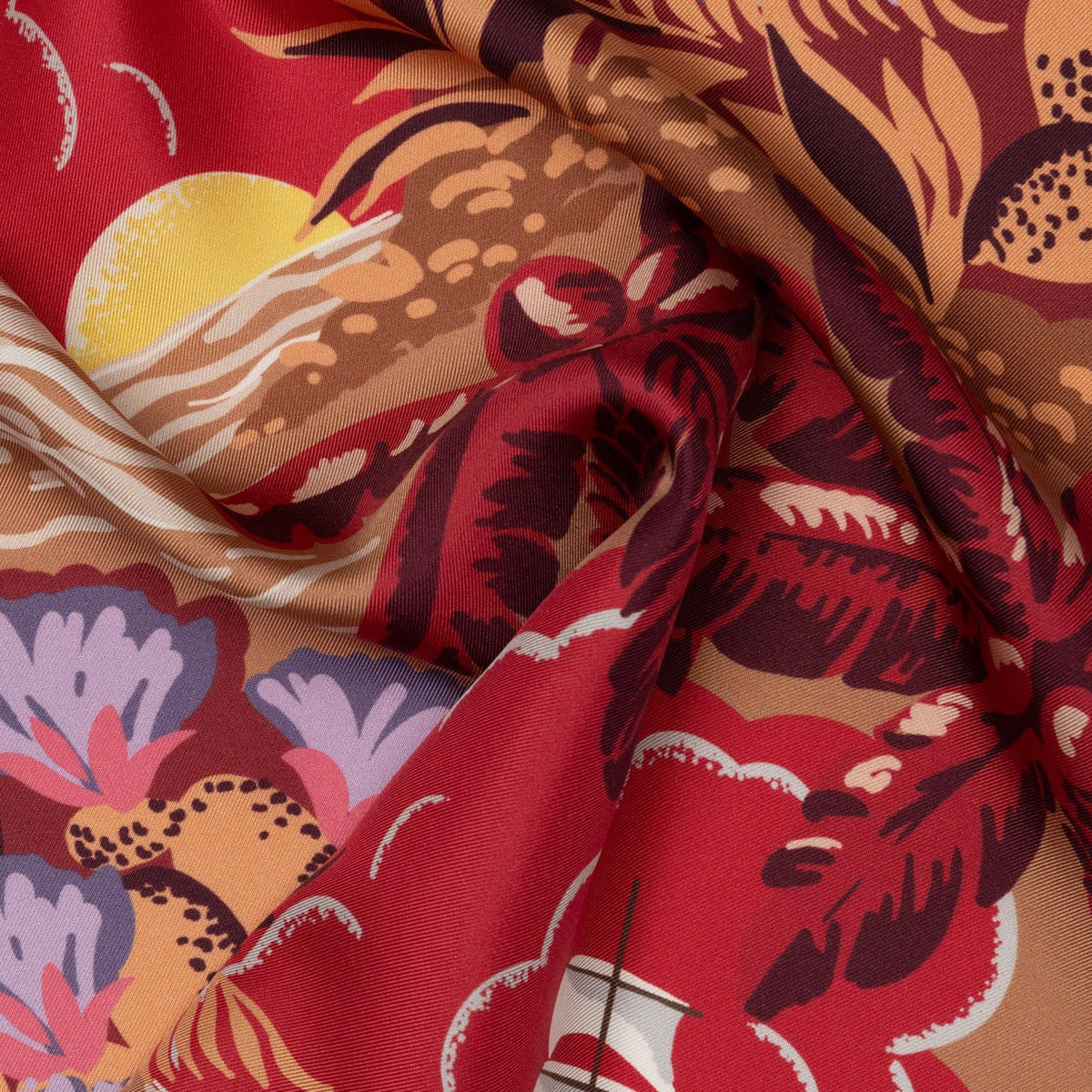 Italian Designer Silk Pocket Square Red
