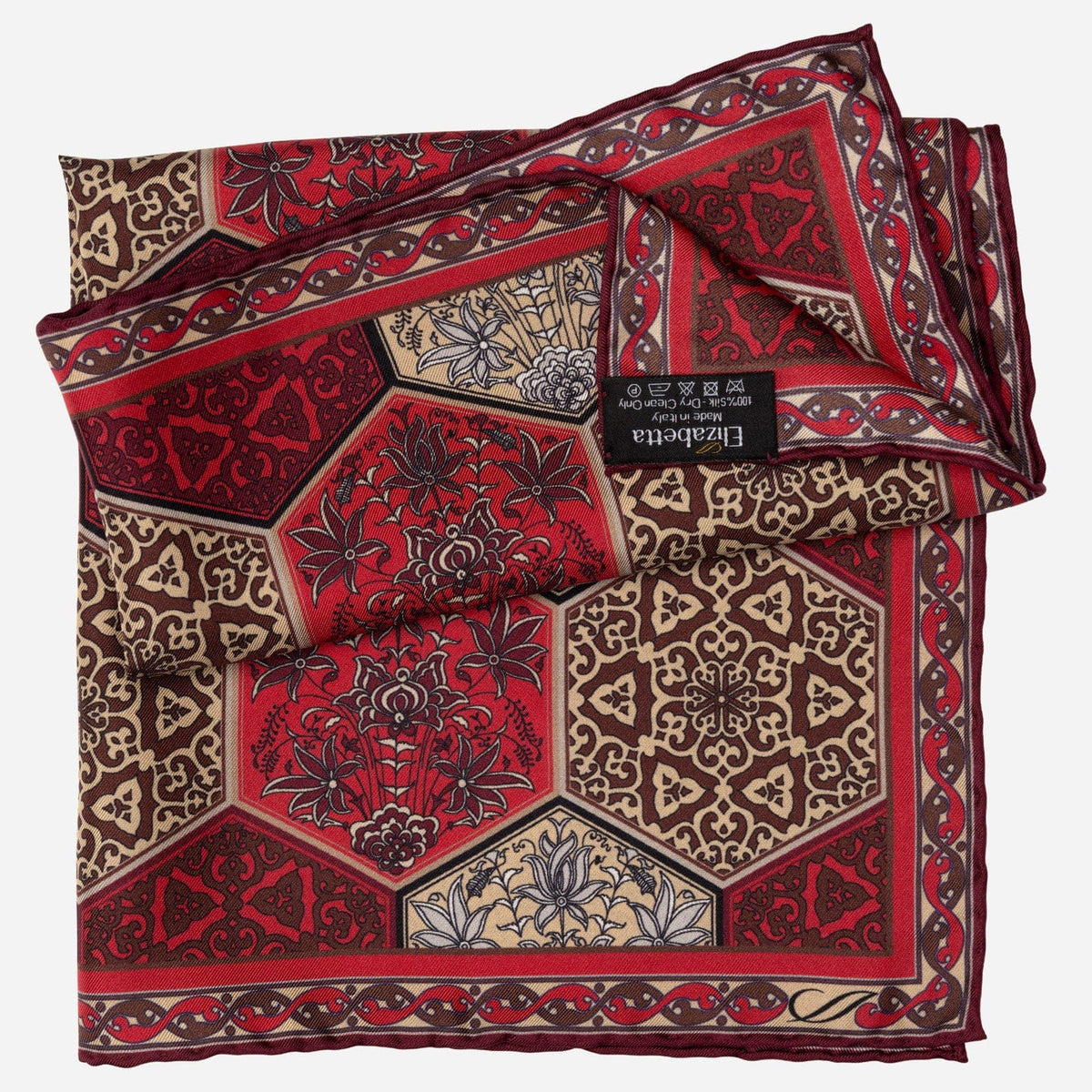 Luxury Italian Red Silk Pocket Square