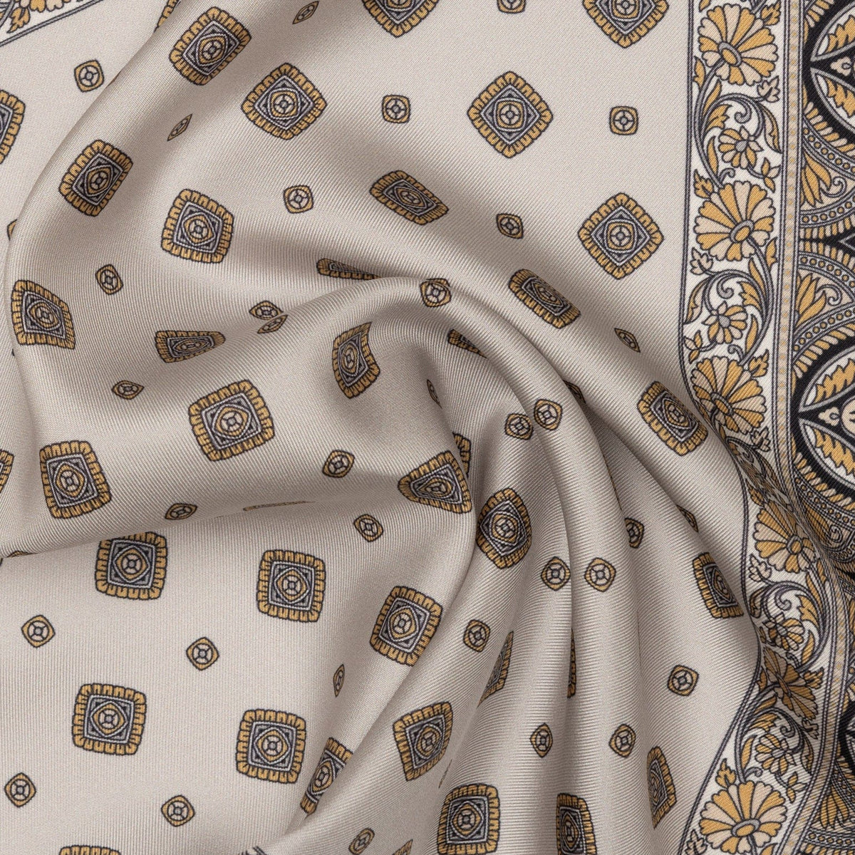 Light Grey Silk Pocket Square from Italy