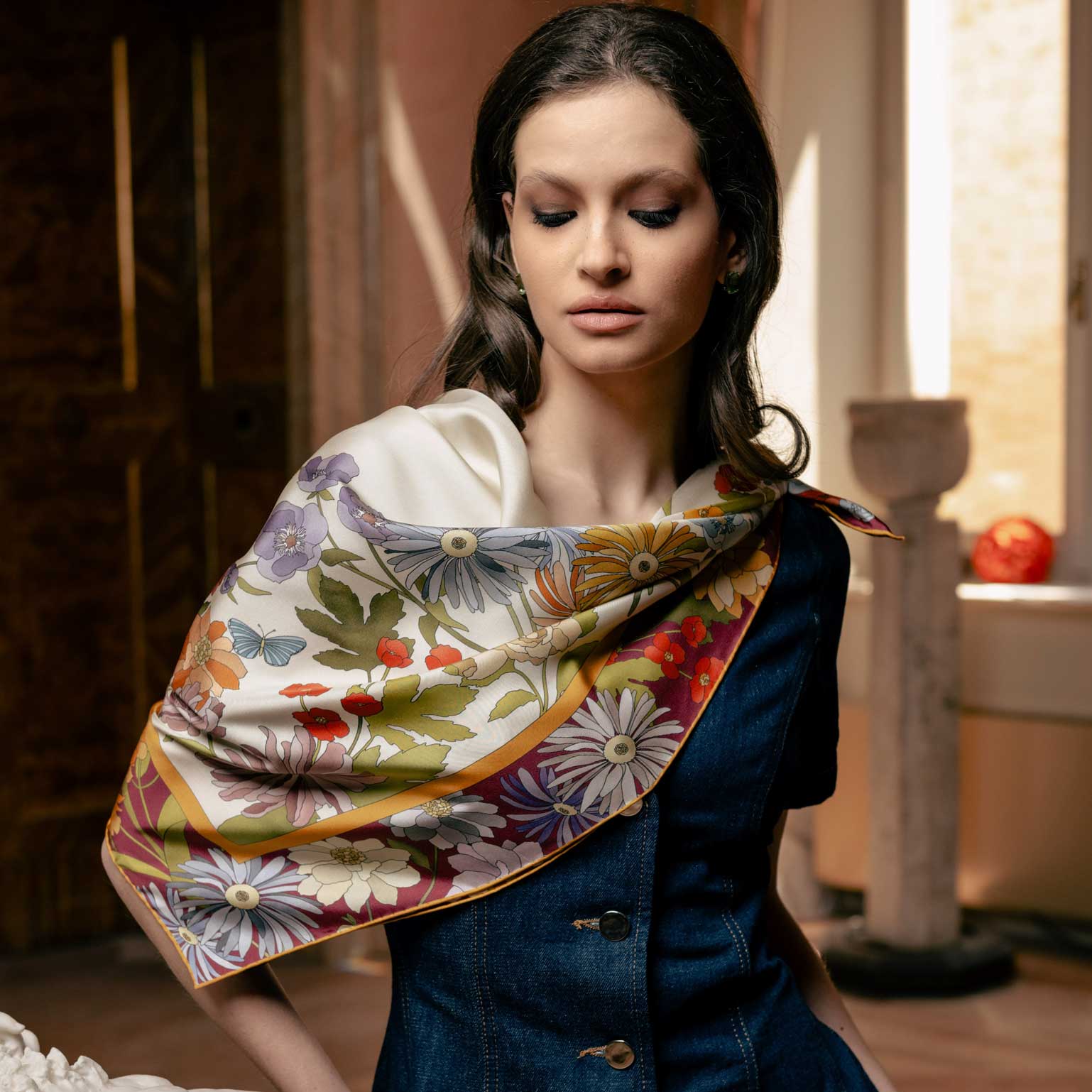classic silk scarf for women