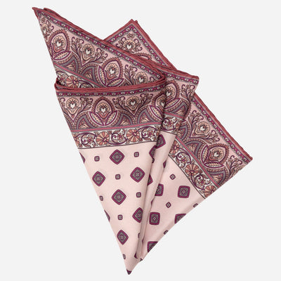 Italian Designer Pink Silk Pocket Square