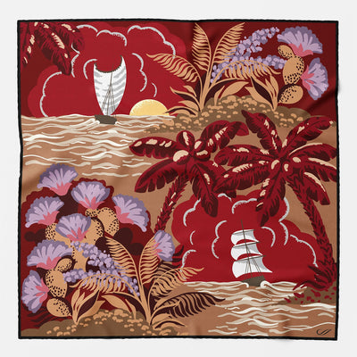 Italian Designer Silk Pocket Square Red