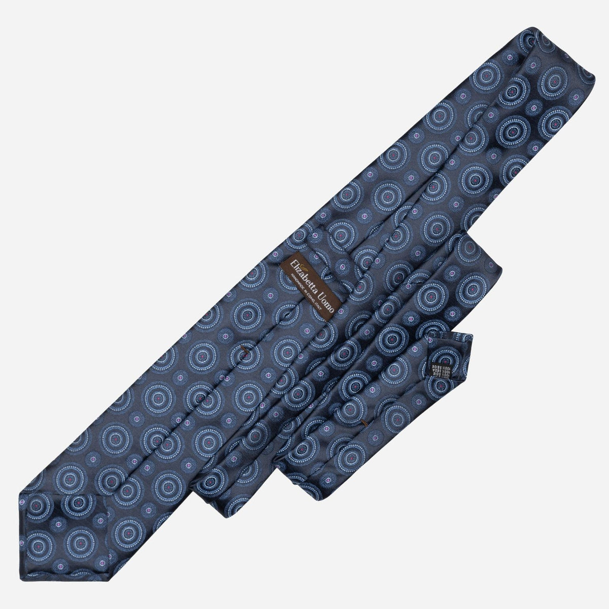 Designer Italian Silk Tie Navy and Blue
