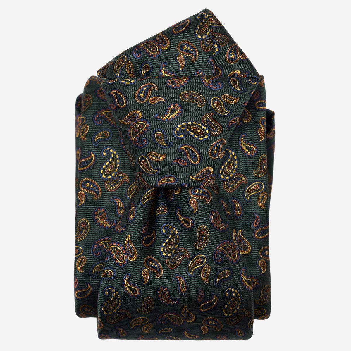 Green Paisley Italian Silk Jacquard Tie