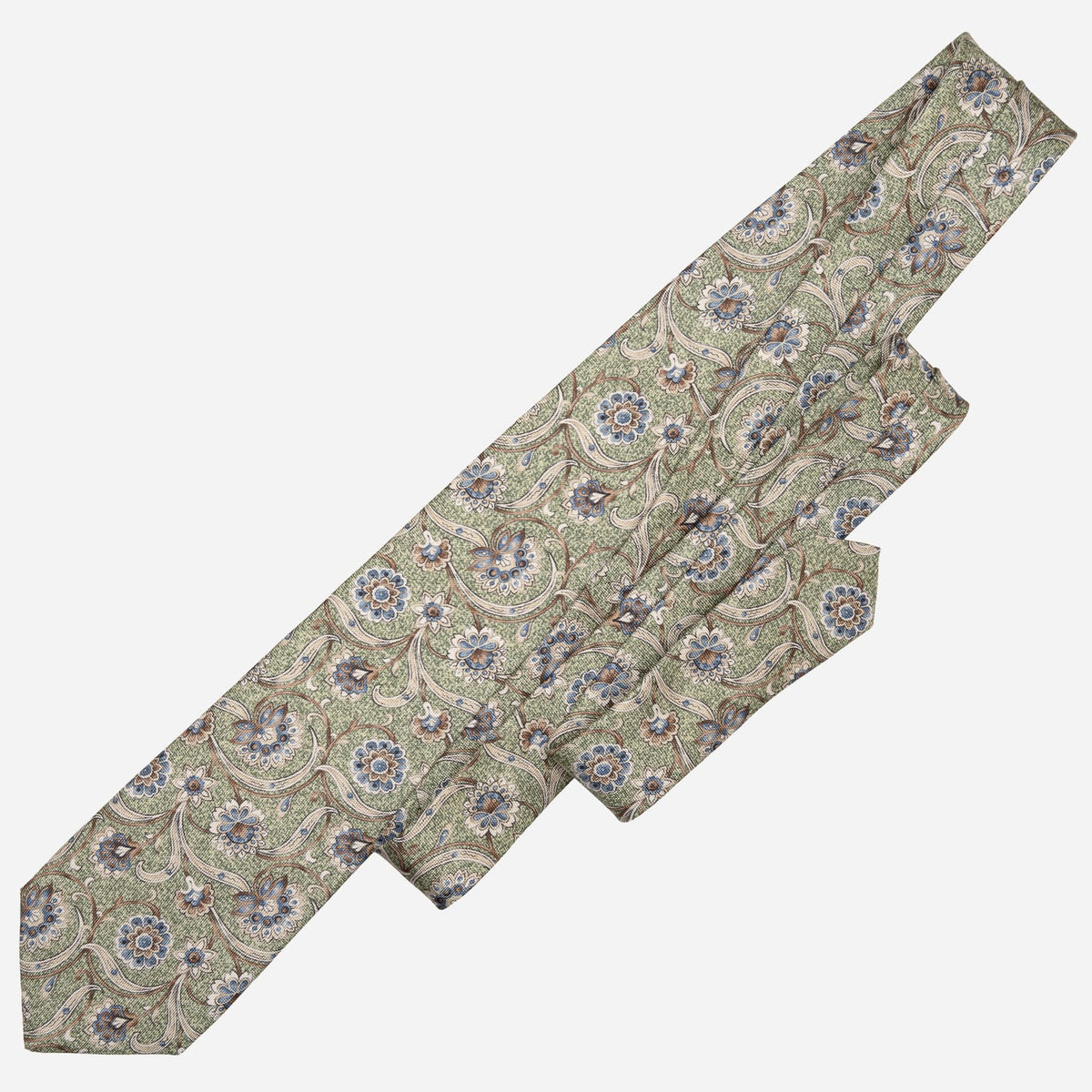 Handmade Italian Silk Tie Green Floral