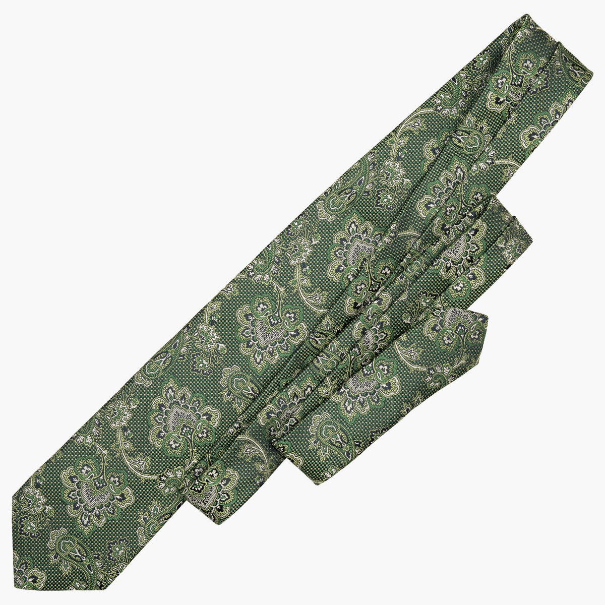 Italian Designer Green Silk Jacquard Tie
