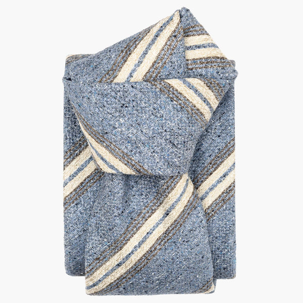 Denim Blue Stripes Italian Silk Tie