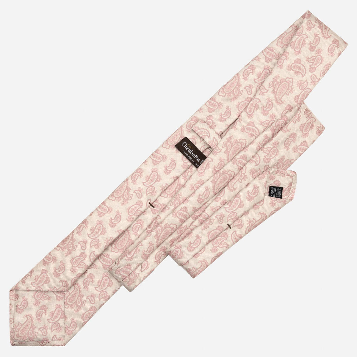Pink Paisley Italian Designer Silk Tie