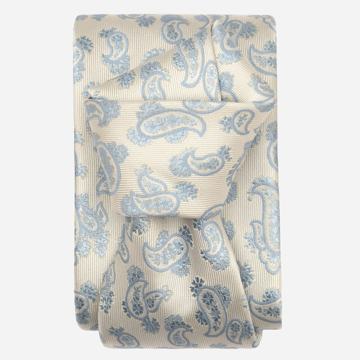 Sky Blue Paisley Designer Silk Tie
