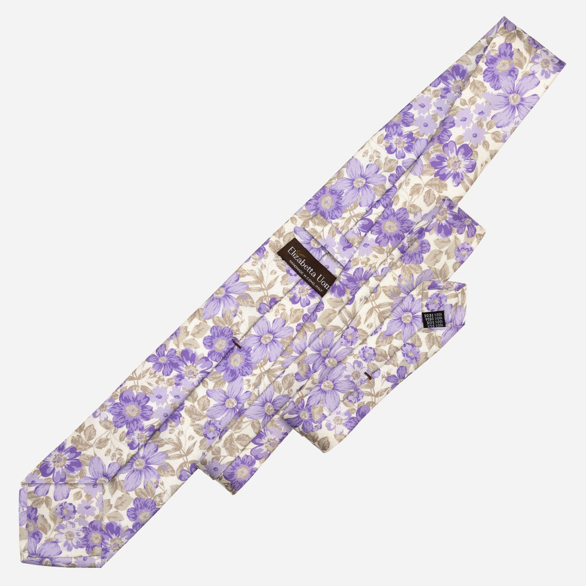 Violet Floral Handmade Italian Silk Tie