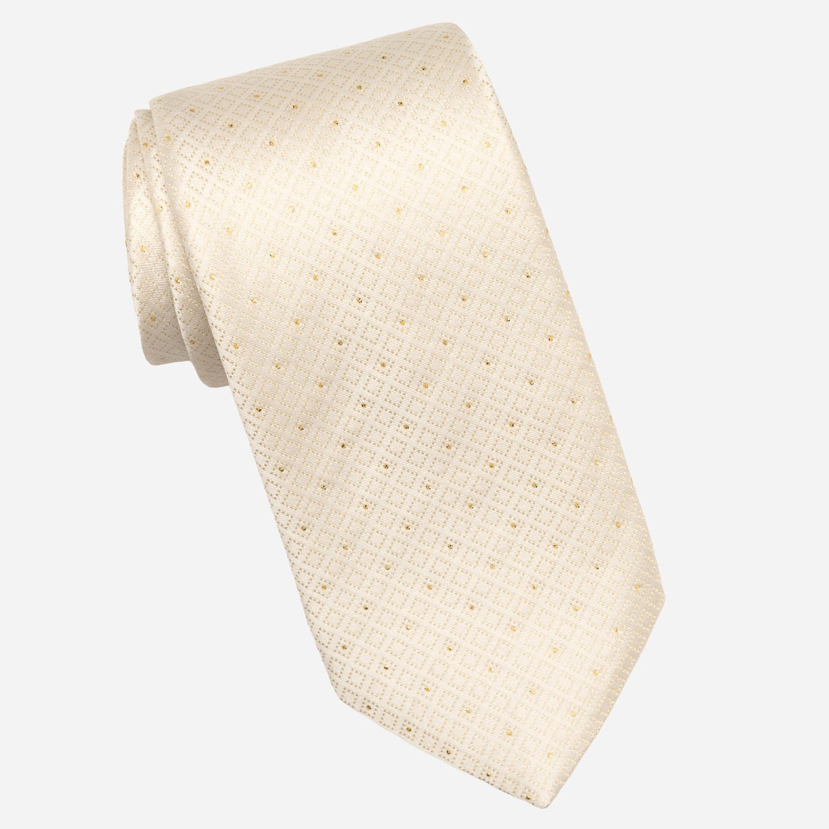 White & Gold Italian Designer Silk Tie