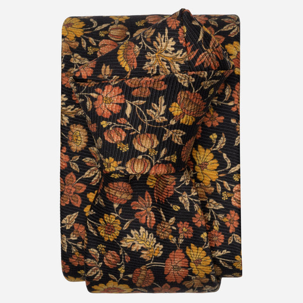 Black Floral Madder Silk Tie