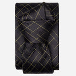 Handmade Italian Designer Black Silk Tie