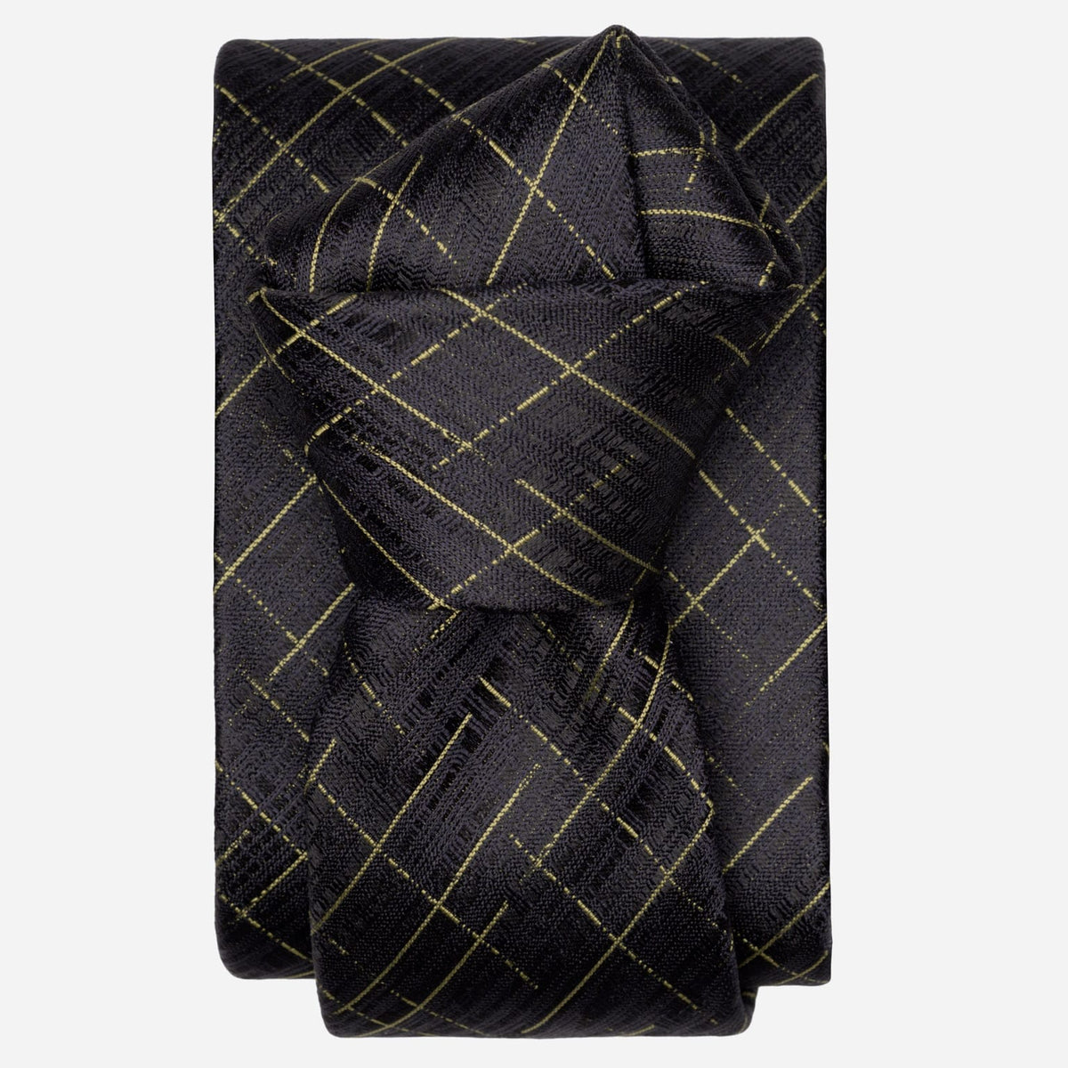 Handmade Italian Designer Black Silk Tie