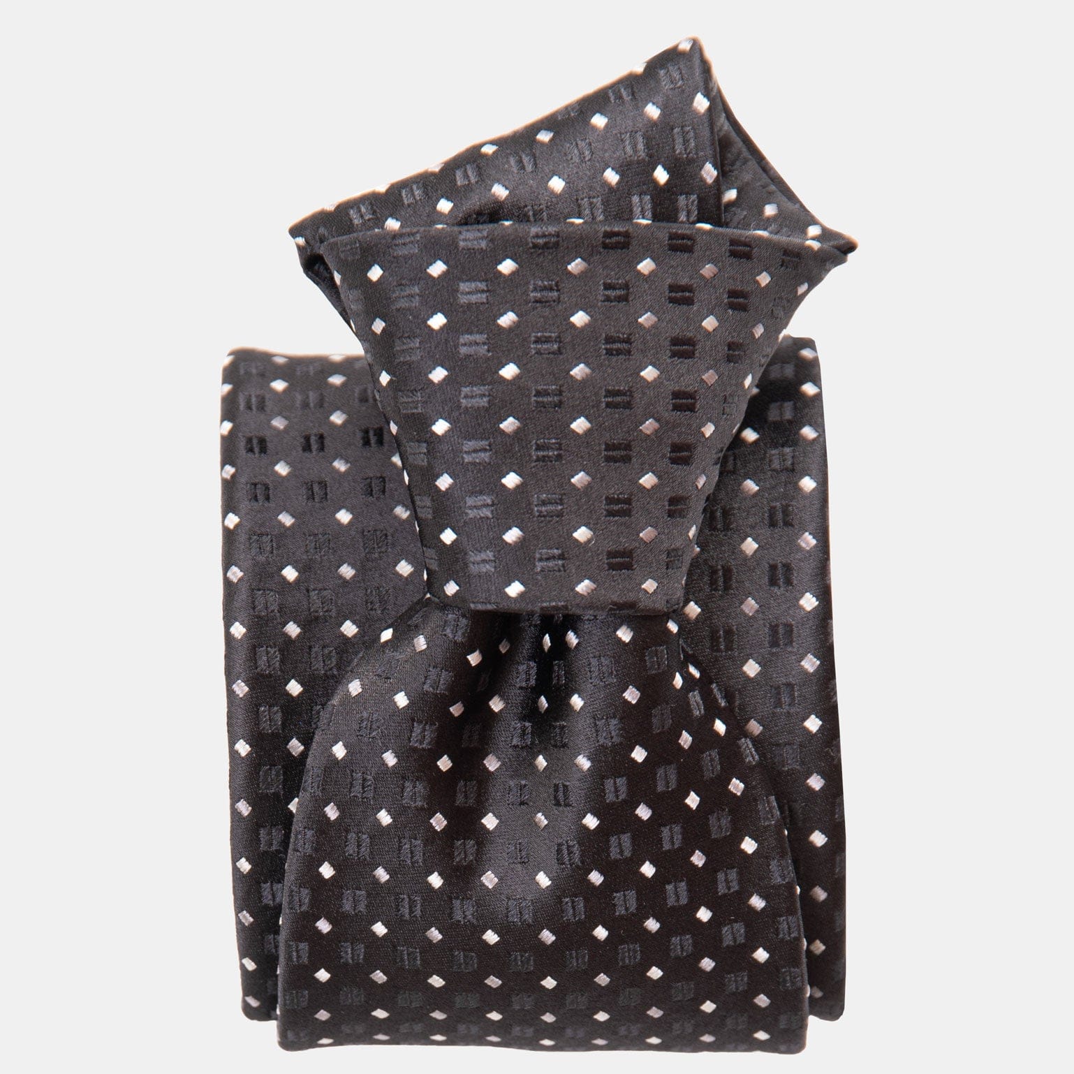 Black Formal Silk Jacquard Tie - Made in Italy