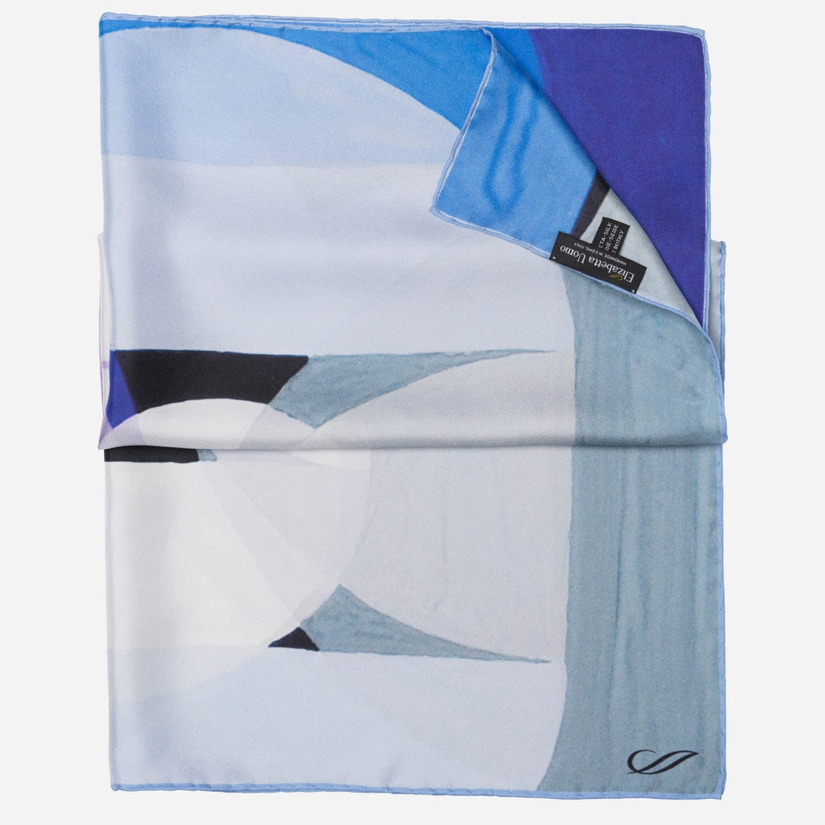 Blue Gray Violet Italian Silk Neckerchief