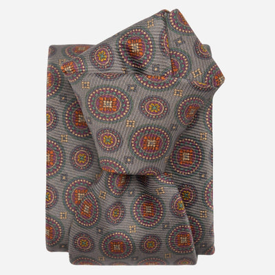 Blue Grey Madder Silk Italian Tie