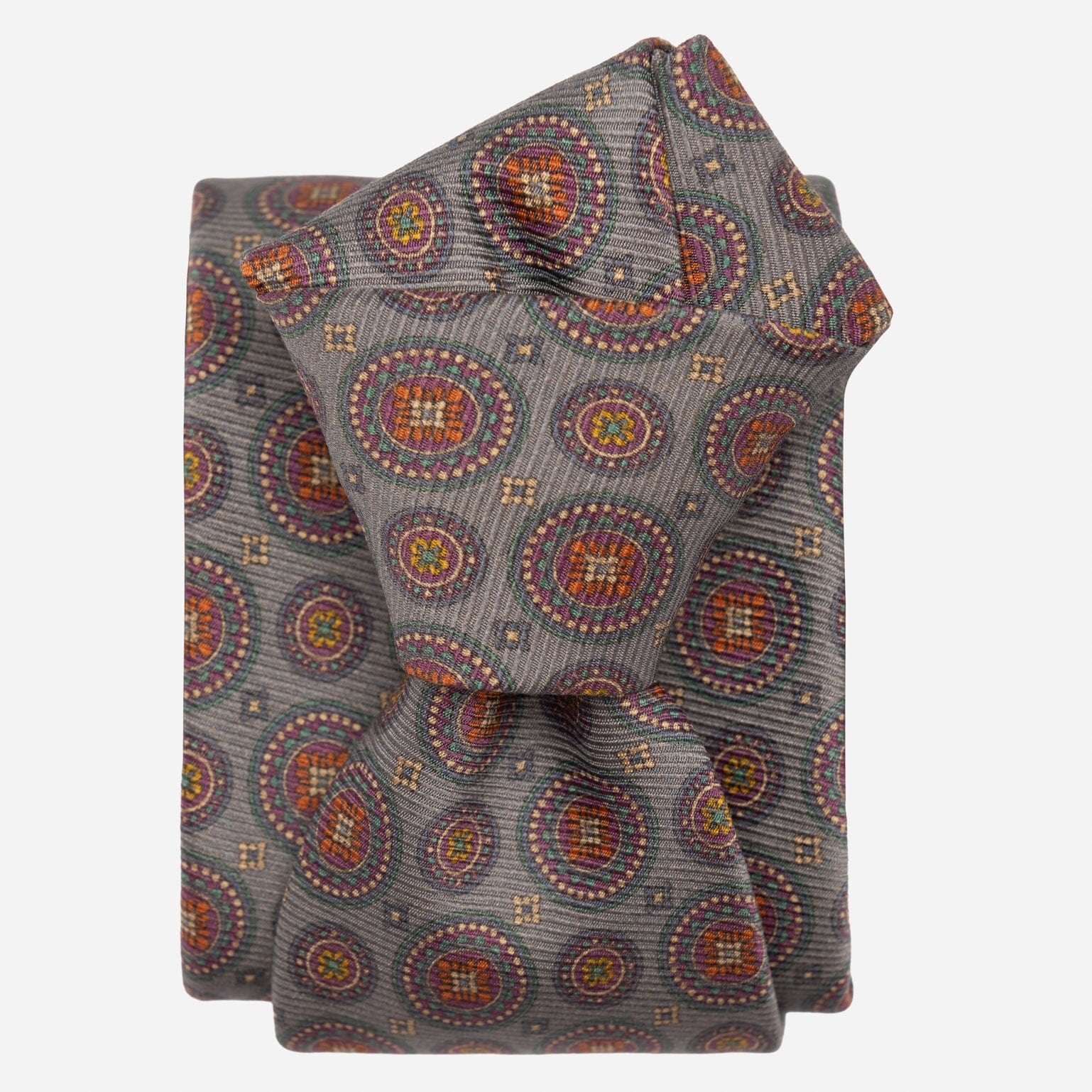 Blue Grey Madder Silk Italian Tie