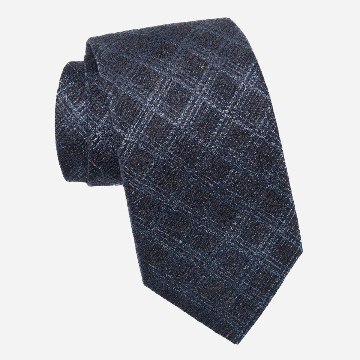 Blue Plaid Italian Silk Jacquard Tie