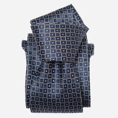 Luxury Blue Woven Handmade Italian Silk Tie