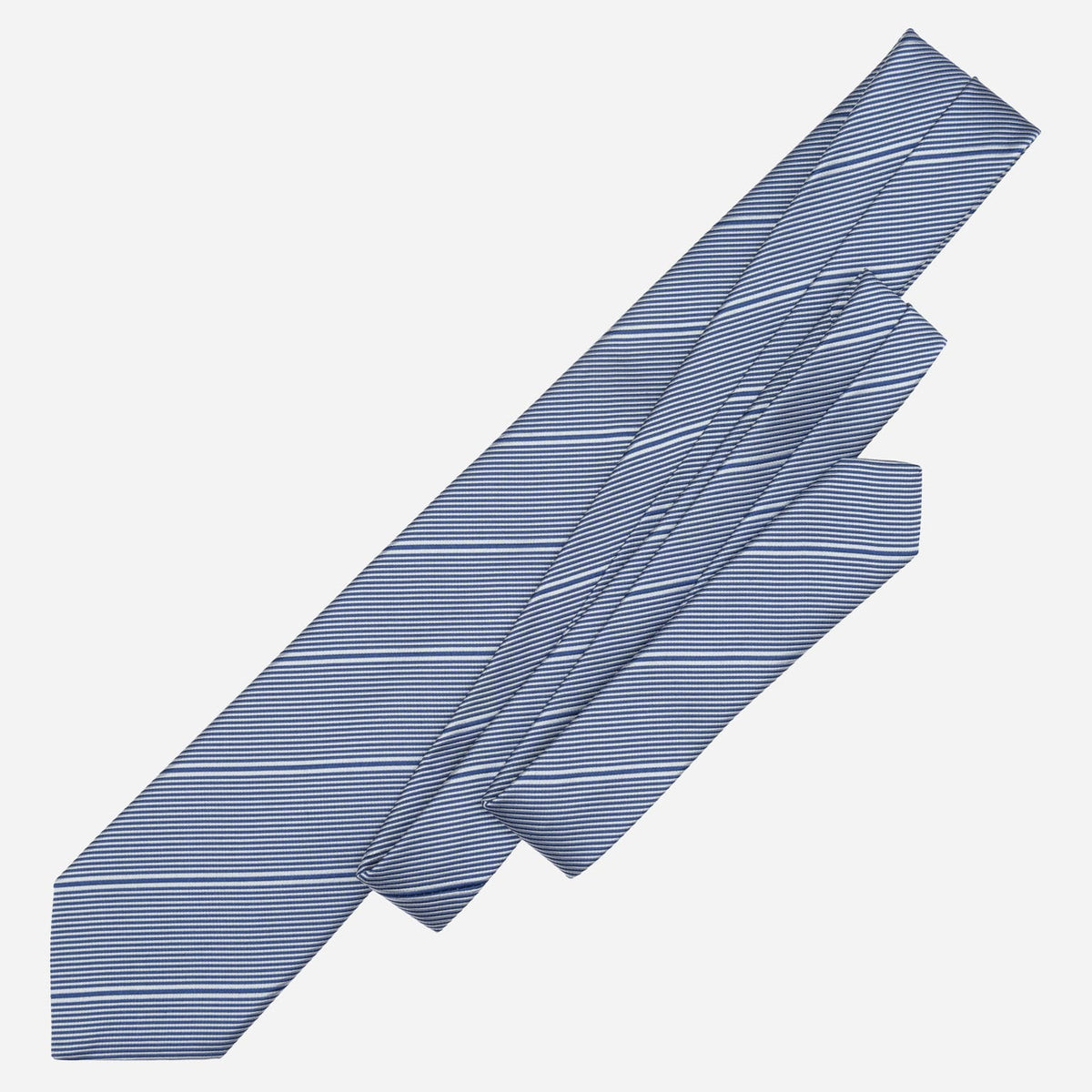 Blue Pinstripe Italian Designer Silk Tie