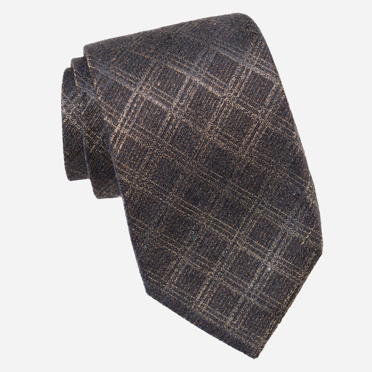 Bronze Plaid Italian Silk Jacquard Tie