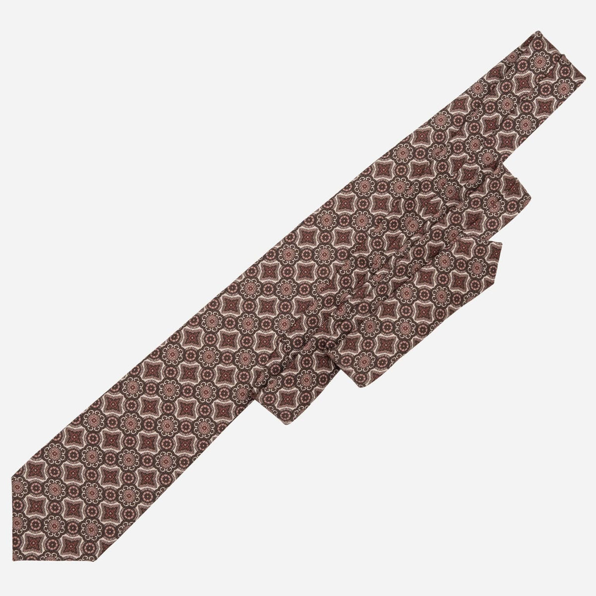 Brown and Blush Italian Madder Silk Tie