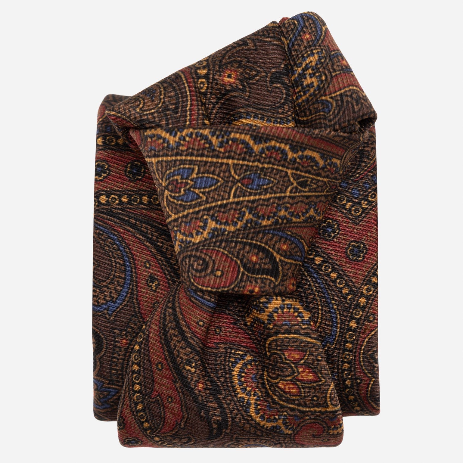 Paisley Brown Italian Madder Silk Tie