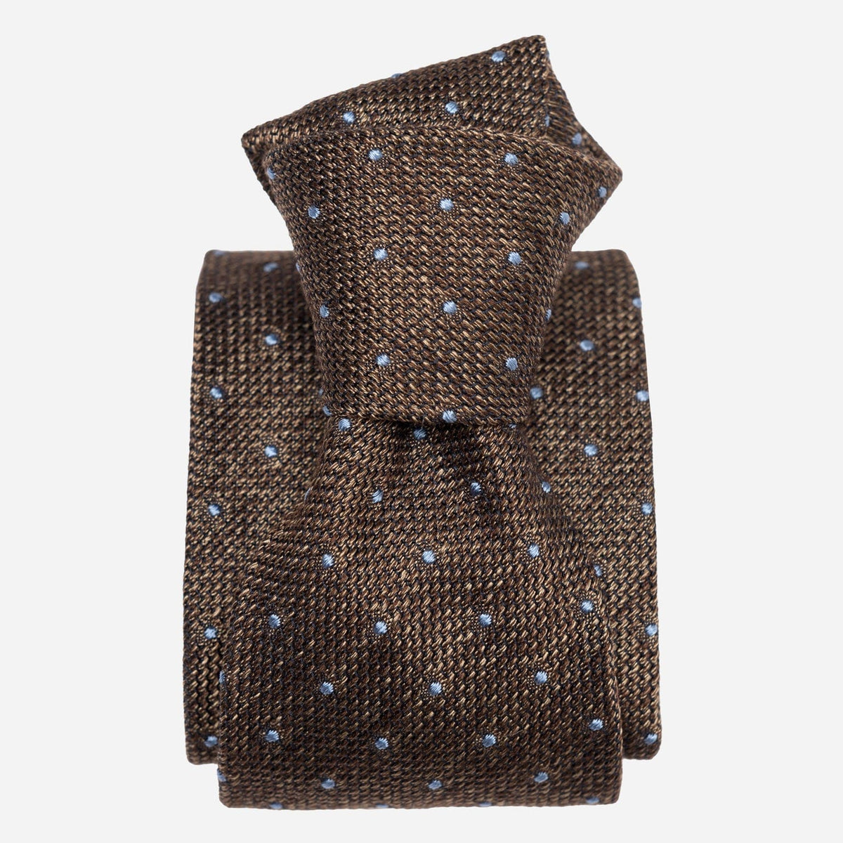 Brown Grenadine Polka Dot Tie - 100% Made in Italy