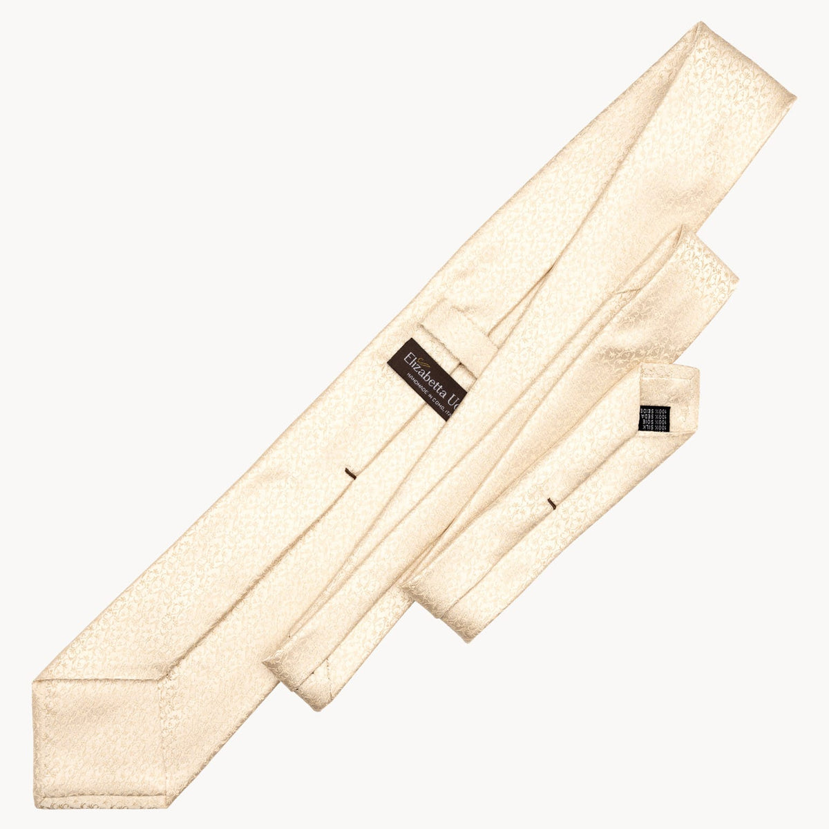 Italian Designer Champagne Silk Necktie