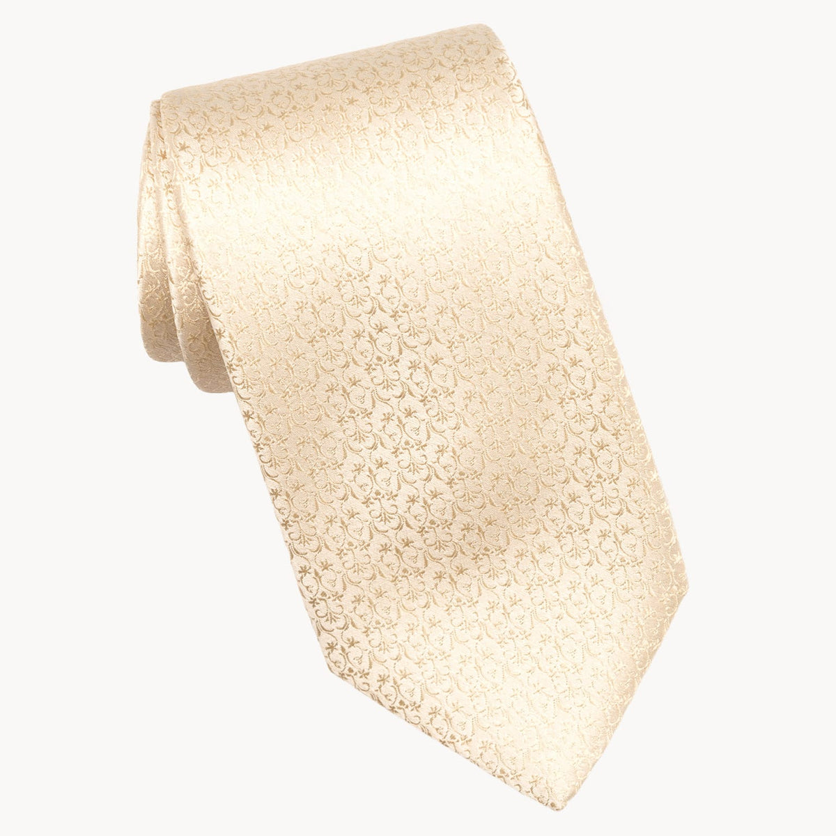 Italian Designer Champagne Silk Necktie