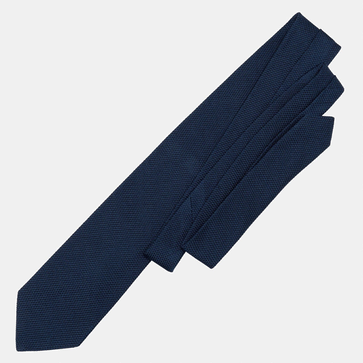 Mens Navy Silk Grenadine Tie - 100% Made in Italy