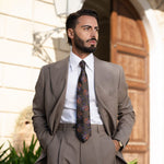 Designer Brown Paisley Silk Tie