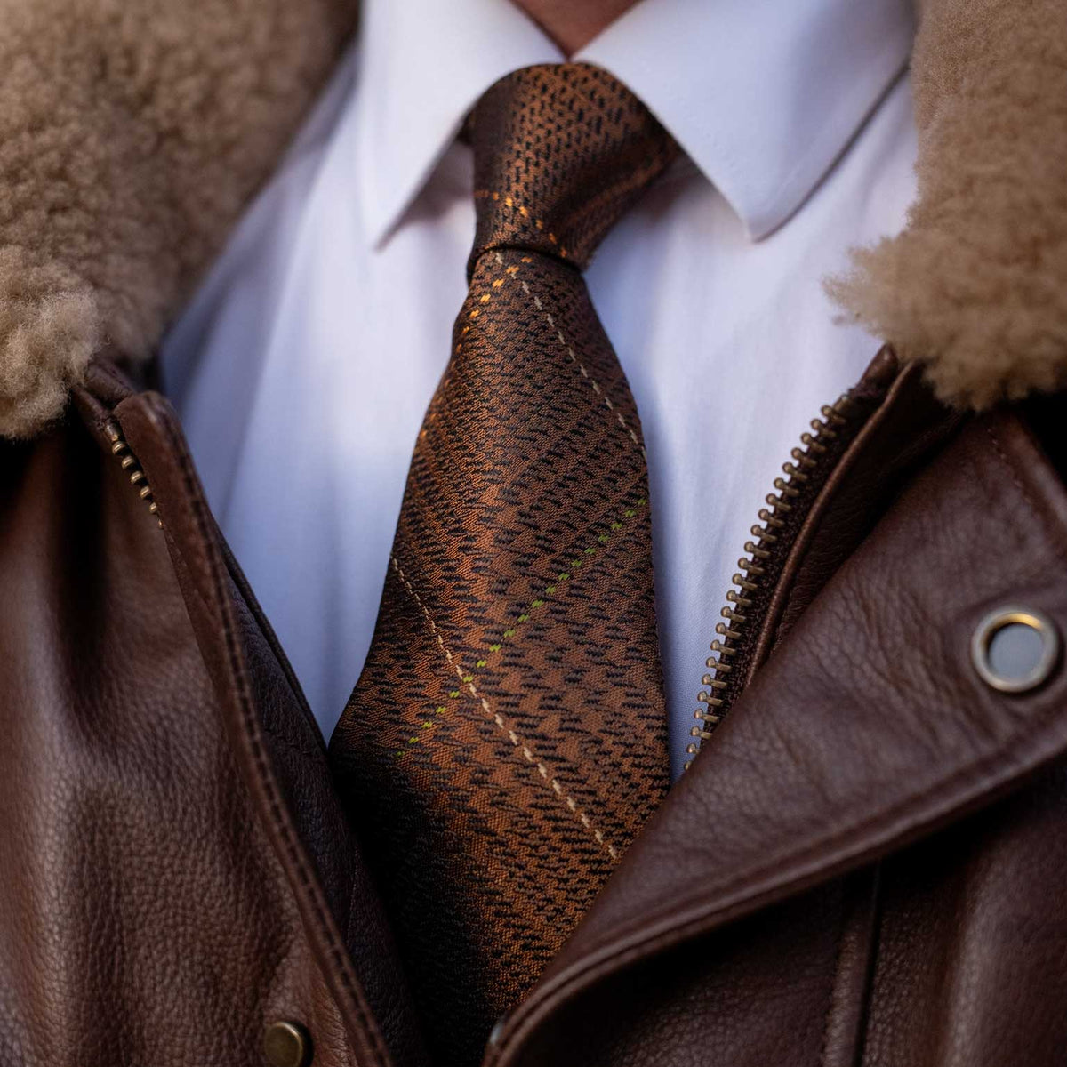 Prince of Wales checked designer silk tie