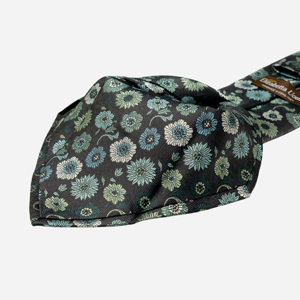 Aqua Floral Designer Luxury Silk Tie