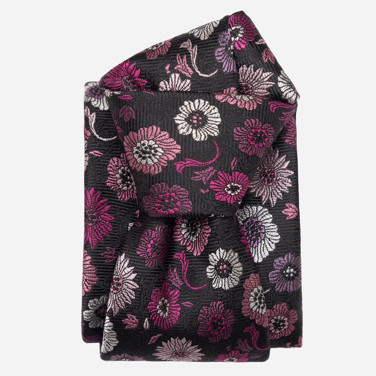 Magenta Floral Designer Luxury Silk Tie