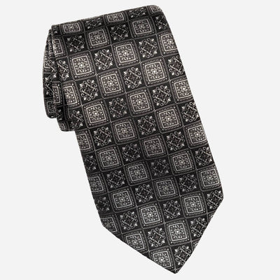 Designer Vintage Black Silk Necktie
