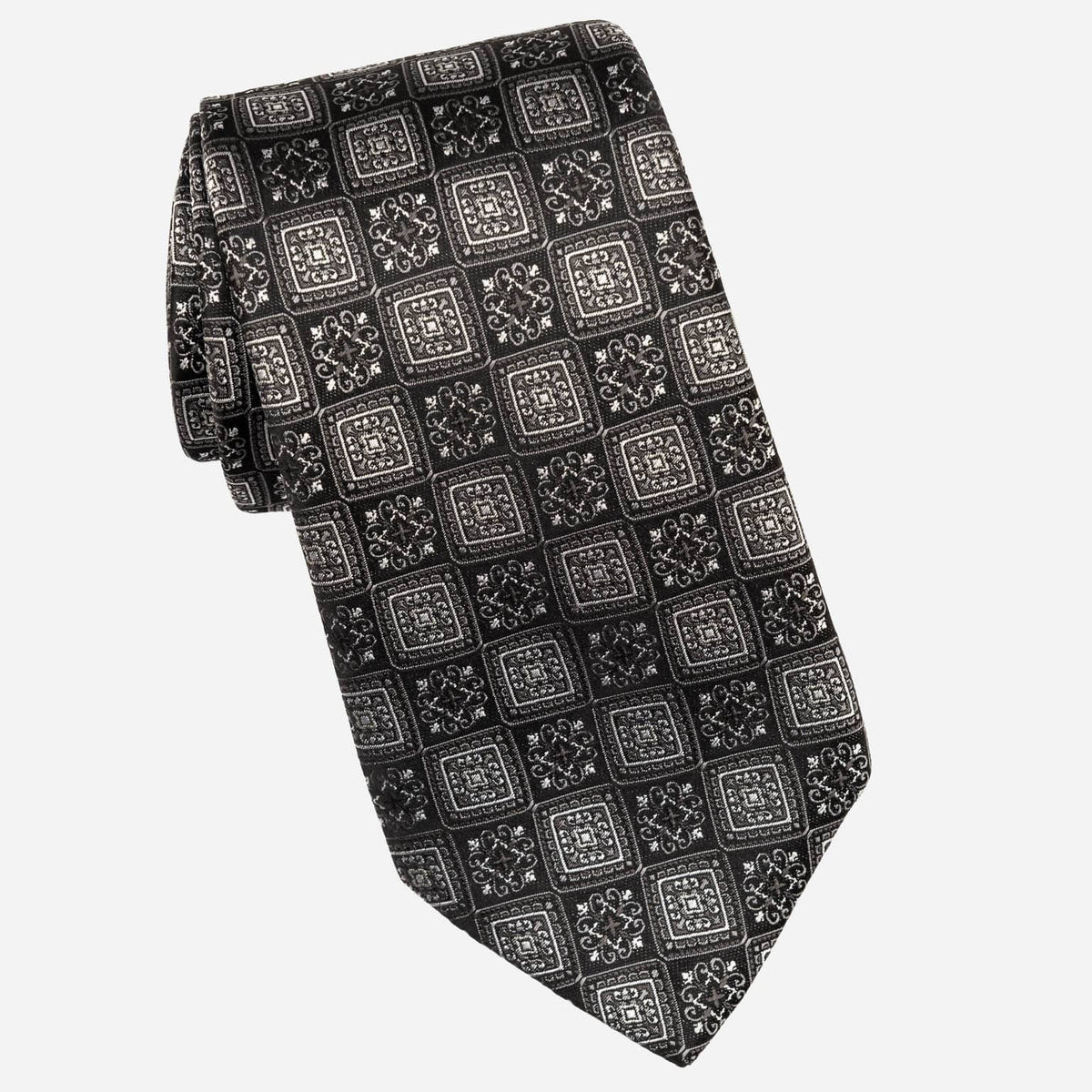 Designer Vintage Black Silk Necktie