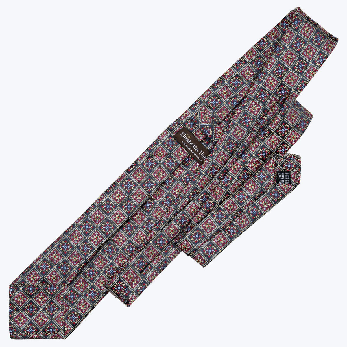Designer Vintage Navy & Red Silk Necktie