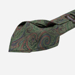 Green Paisley Handmade Italian Silk Tie