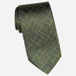 Handmade Italian Designer Green Silk Tie