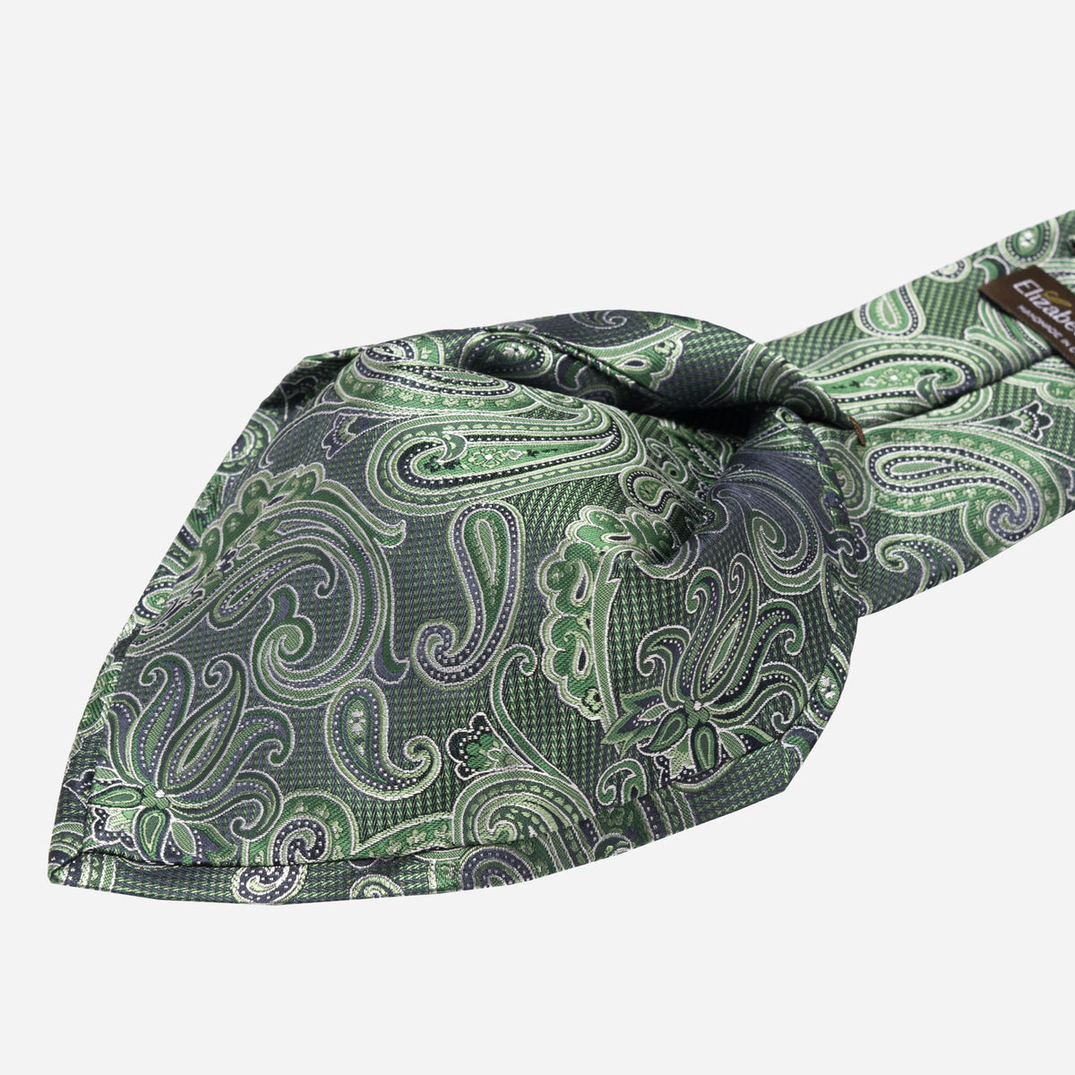 Green Woven Paisley Italian Silk Tie