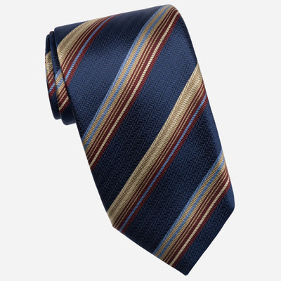Designer Navy Striped Silk Tie