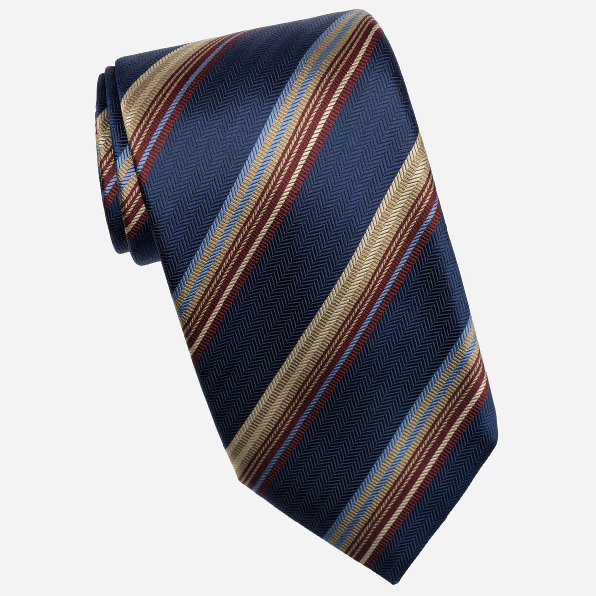 Designer Navy Striped Silk Tie