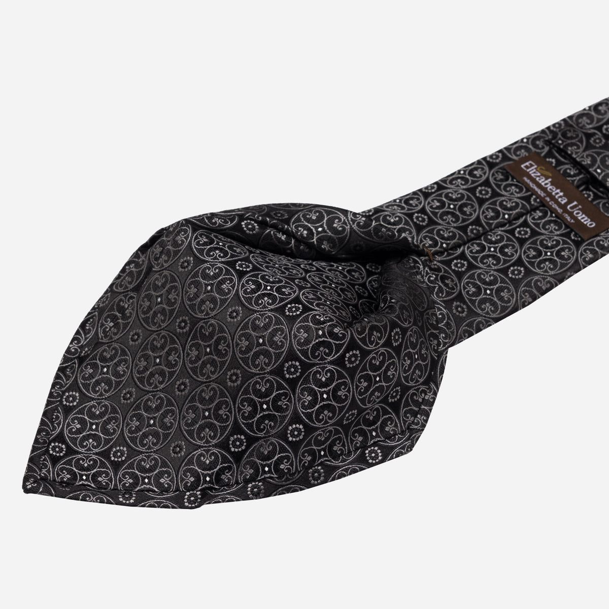 Woven Charcoal Italian Handmade Silk Tie