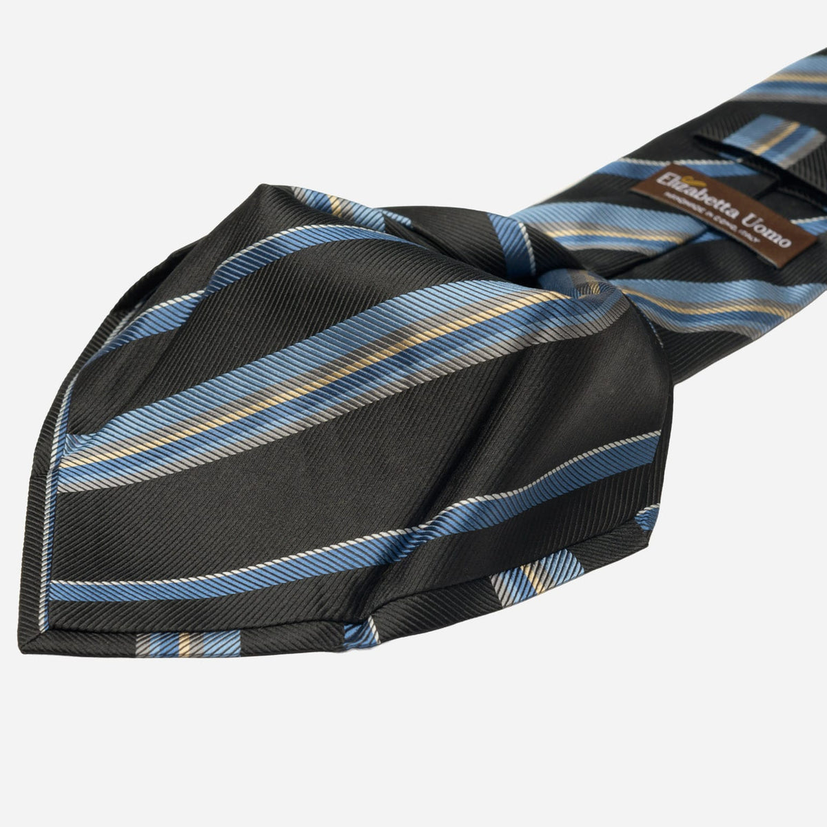 Black Striped Handmade Italian Silk Tie