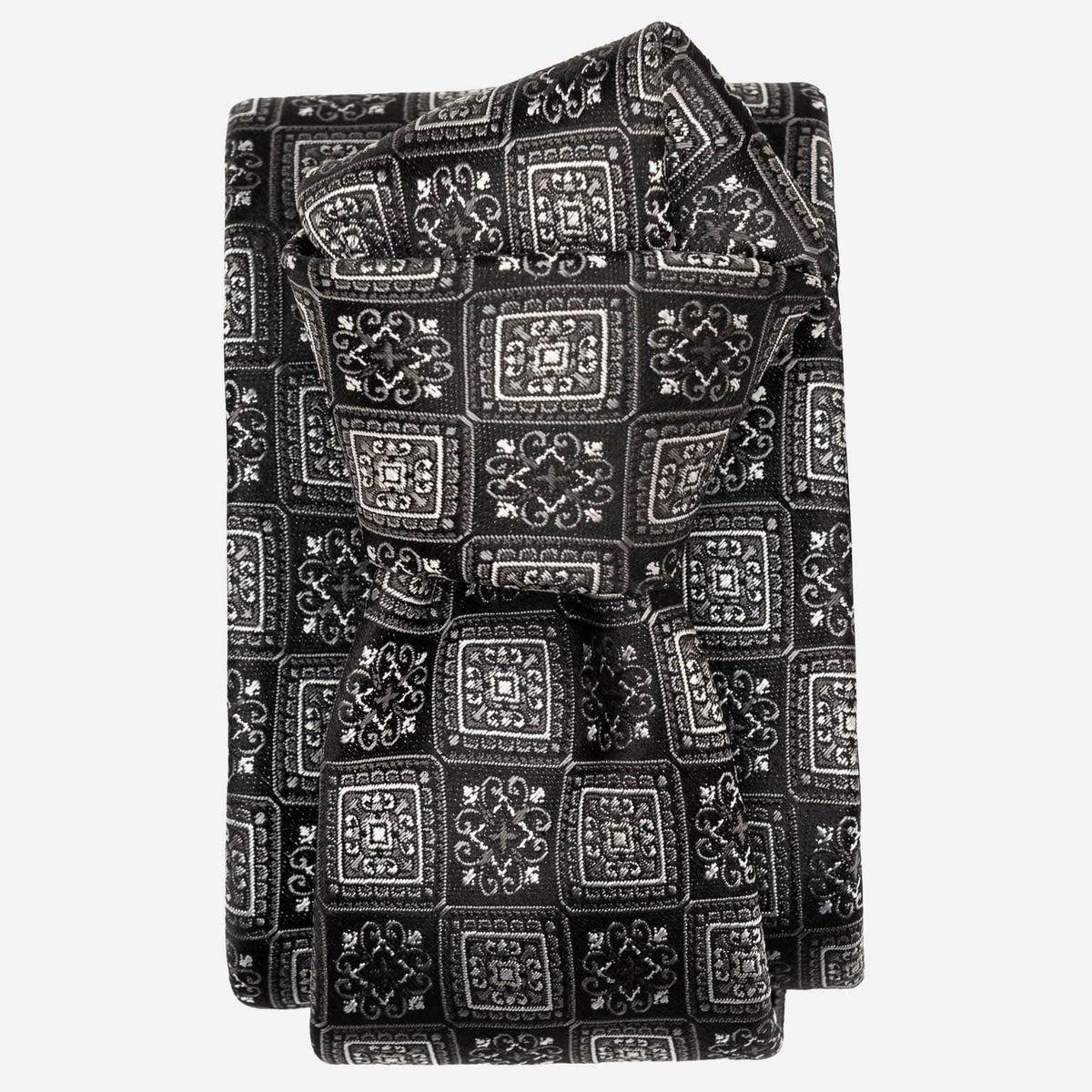 Designer Vintage Black Silk Necktie