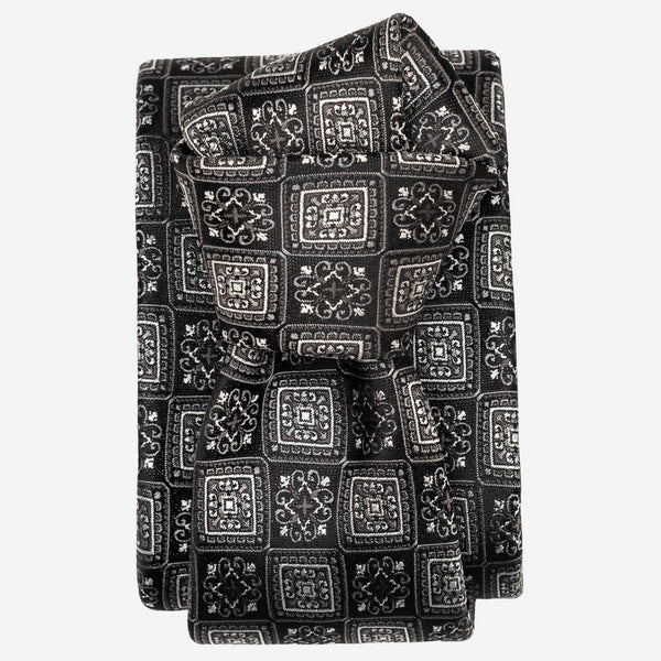 Designer Vintage Black Silk Necktie